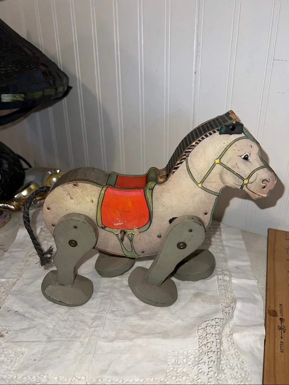 1931 Fisher Price go n back wood mule